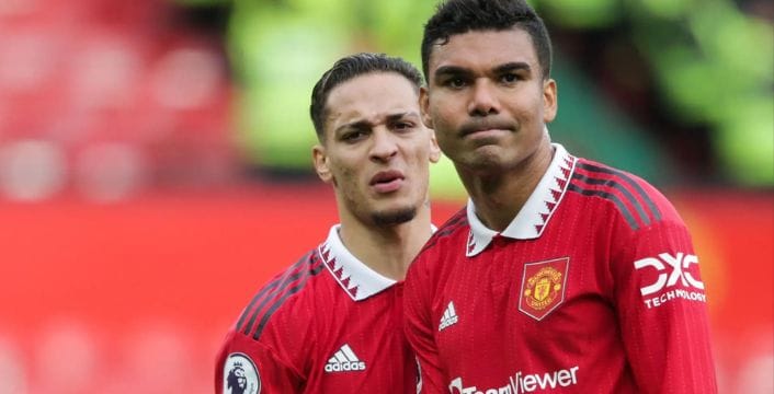 Antony and Casemiro of Manchester United