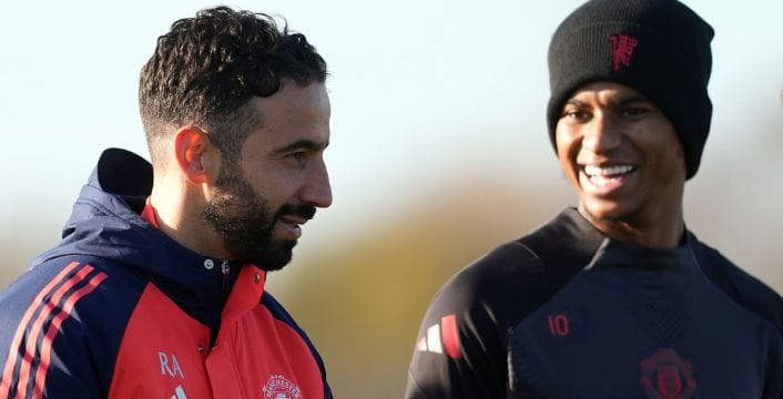 Ruben Amorim and Marcus Rashford 
