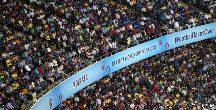 Crowd at the Salt Lake Stadium during England's win over Brazil in the U17 World Cup 2017