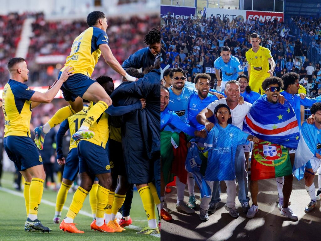 Union Saint-Gilloise (L) and FC Pafos (R) teams