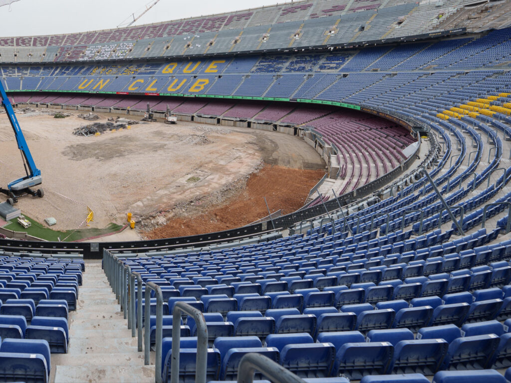Camp Nou under construction, Barcelona